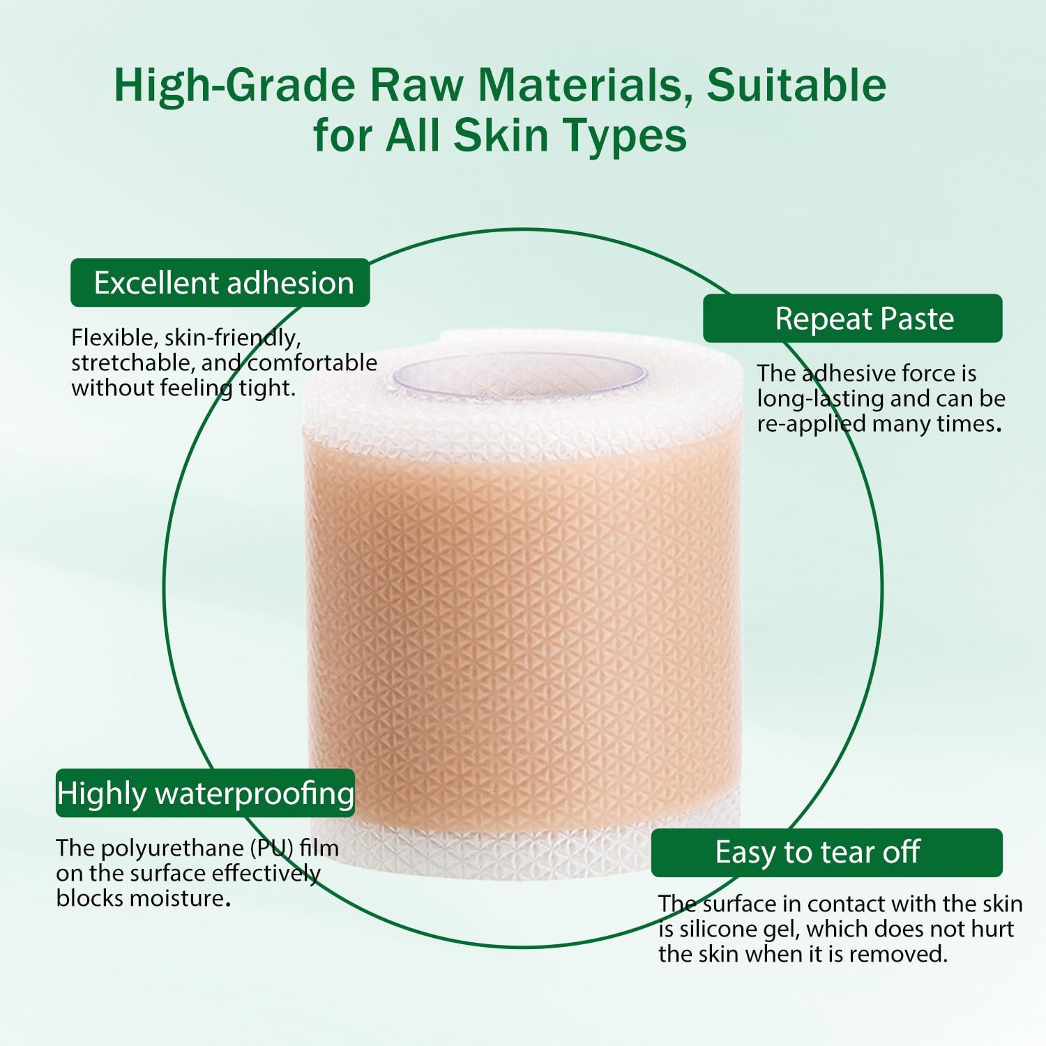 Lejuv size scale next to ruler demonstrating 1.6 inch width and 60 inch roll length