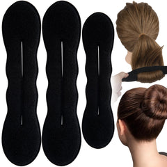 Lekgavd front packaging showing three black bun makers for easy styling