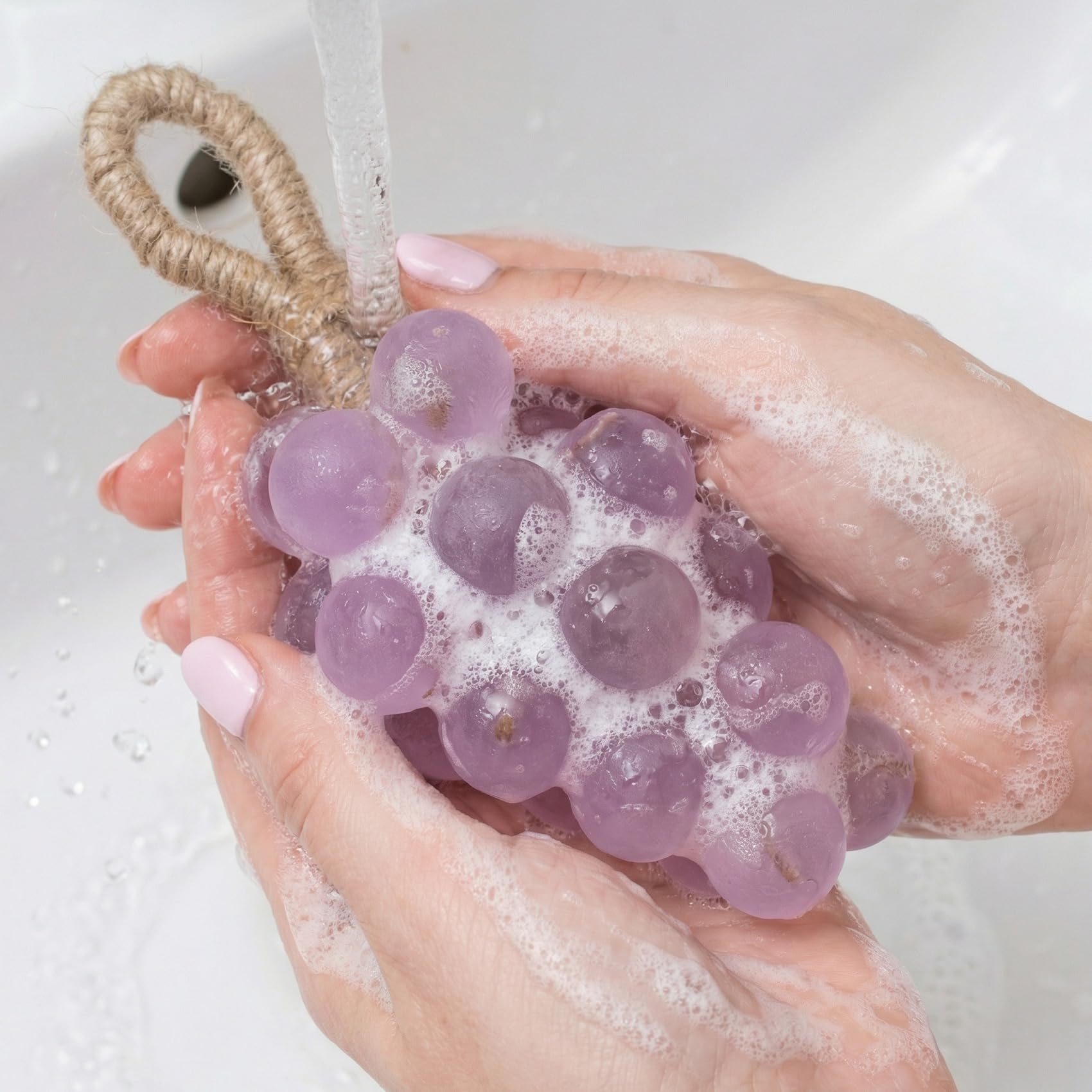 Lekgavd soap styled on bathroom shelf, adds aromatic decorative touch