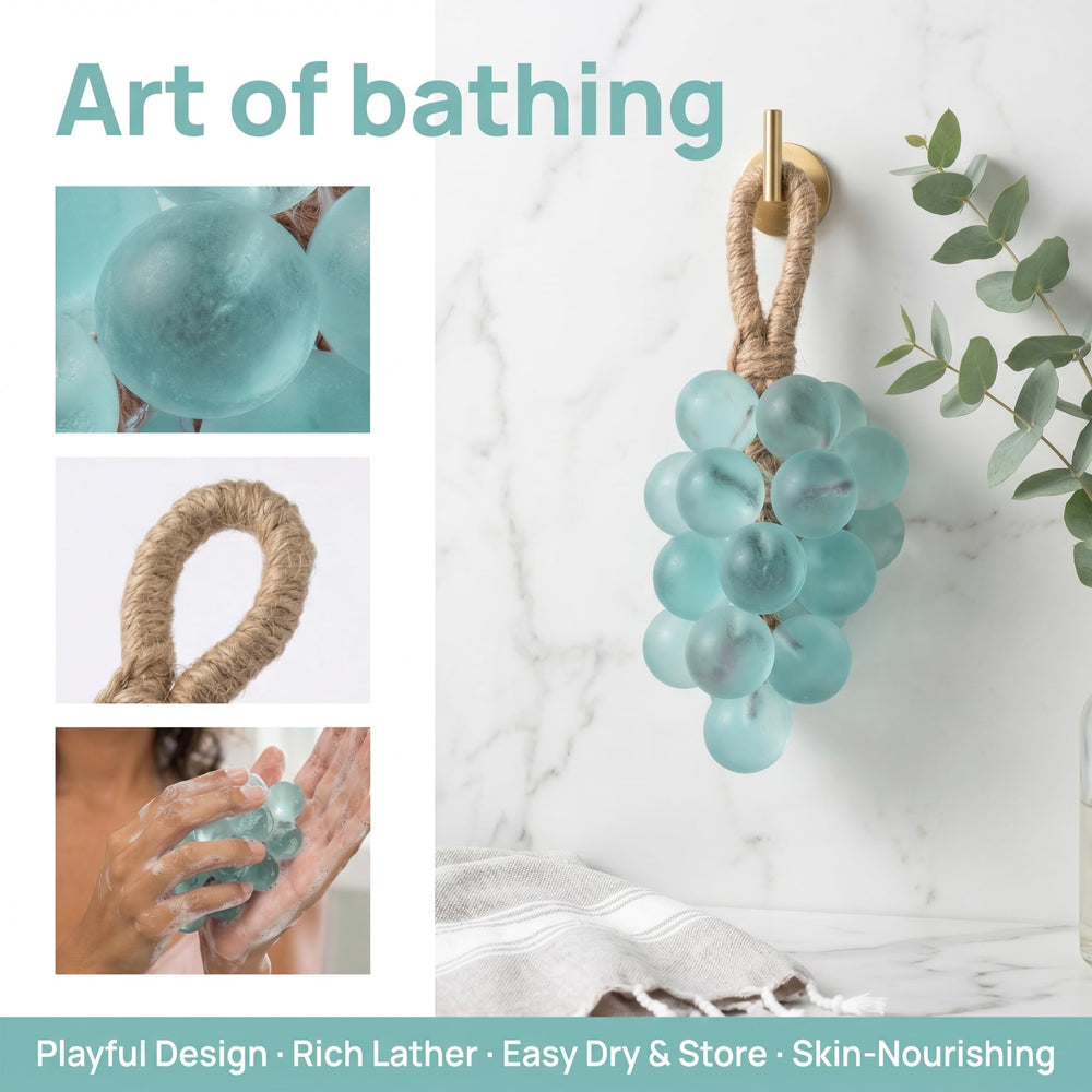 Lekgavd grape soap rope detail for hanging and quick drying benefit