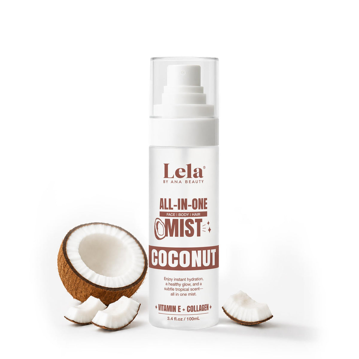 LELA by Ana Beauty front packaging showing compact travel bottle and branding