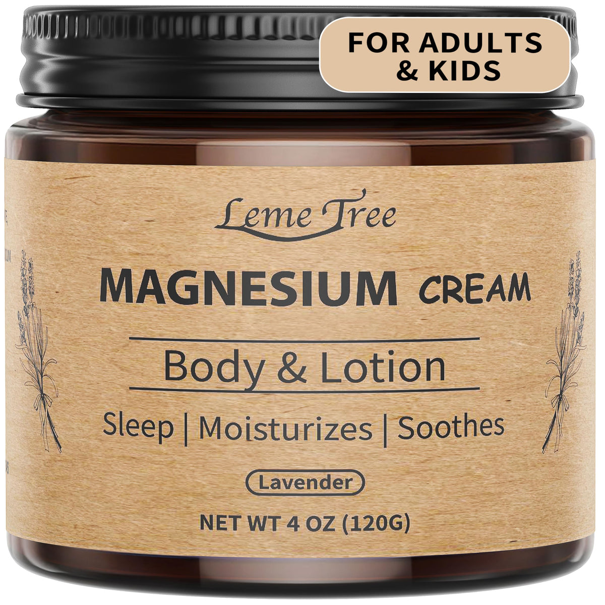 LemeTree jar front view showing label and lavender scent benefit