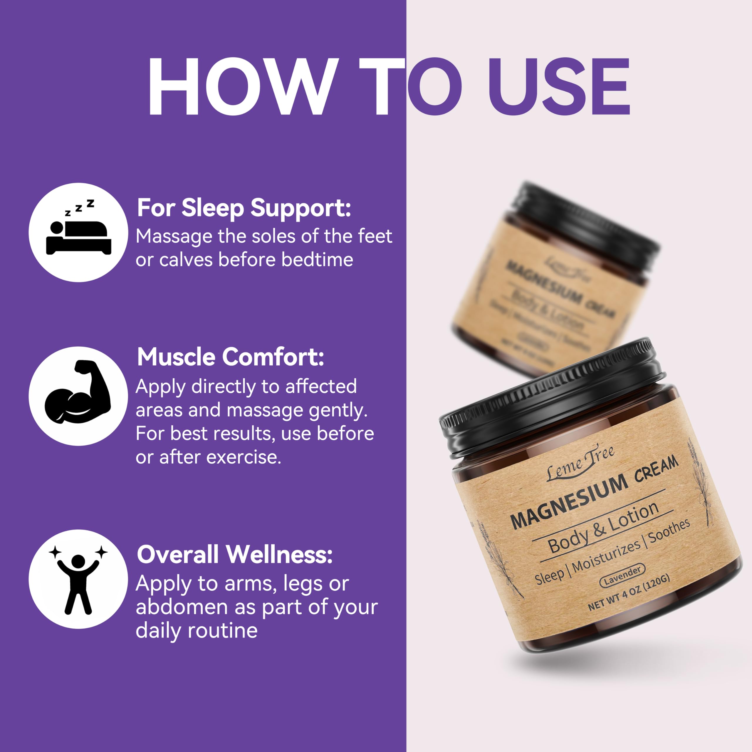 LemeTree jar next to a hand showing size and convenient use benefit
