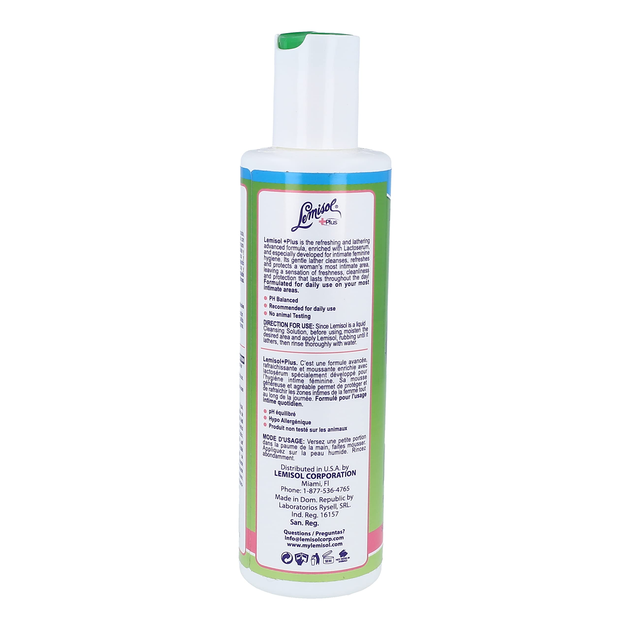 Lemisol bottle placed on bathroom shelf next to towel, suggesting everyday fresh use