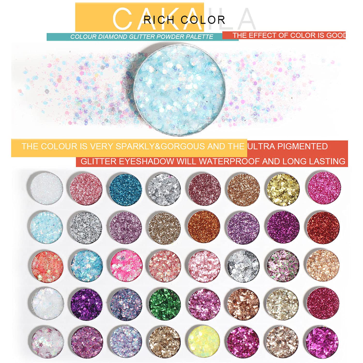 LemonSac close-up of 40 pans showing color variety and dense pigment for intense payoff
