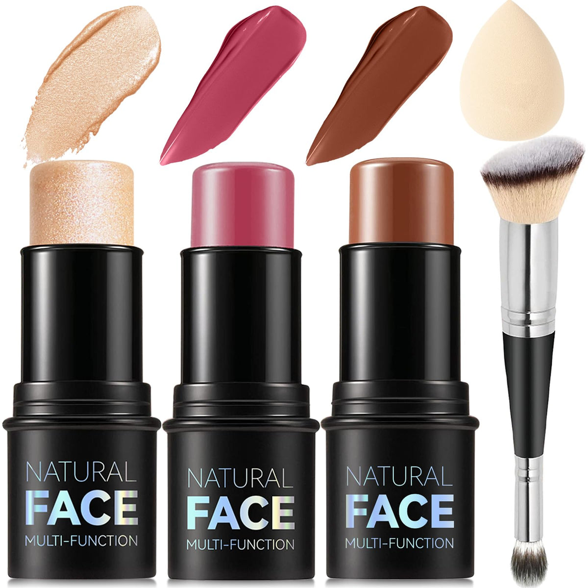 LemonSac contour trio front view showing blush bronzer highlighter, easy sculpting