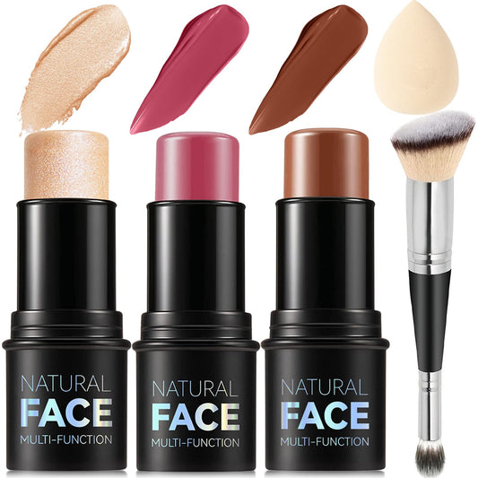 LemonSac contour trio front view showing blush bronzer highlighter, easy sculpting