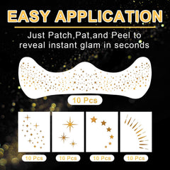 LemonSac model wearing gold freckles on cheek showing photogenic sparkle