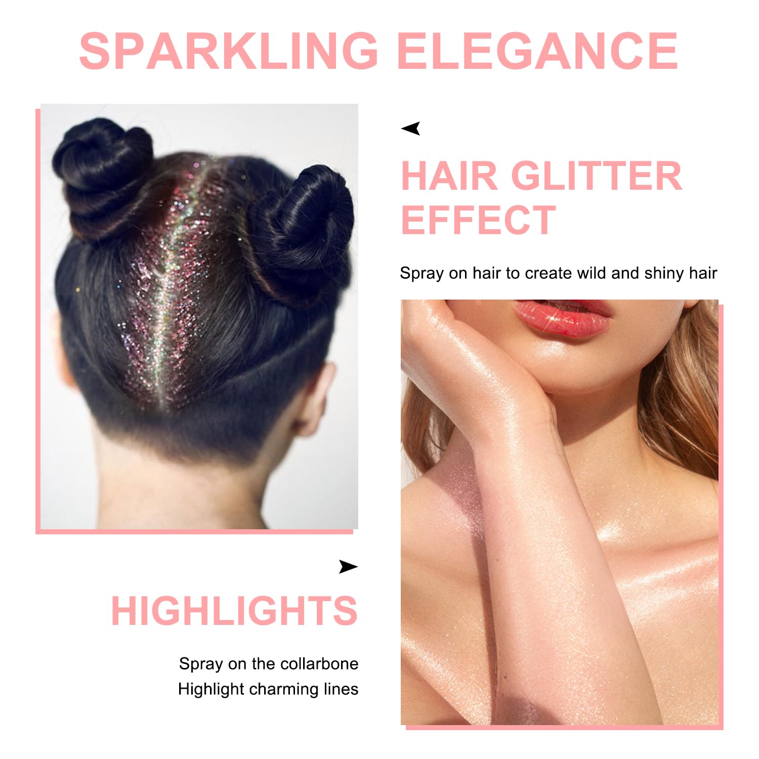 LemonSac applied to hair showing streaked shimmer and vibrant effect