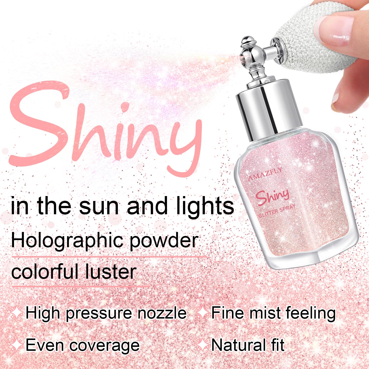LemonSac fine glitter mist texture creating multi-dimensional shine