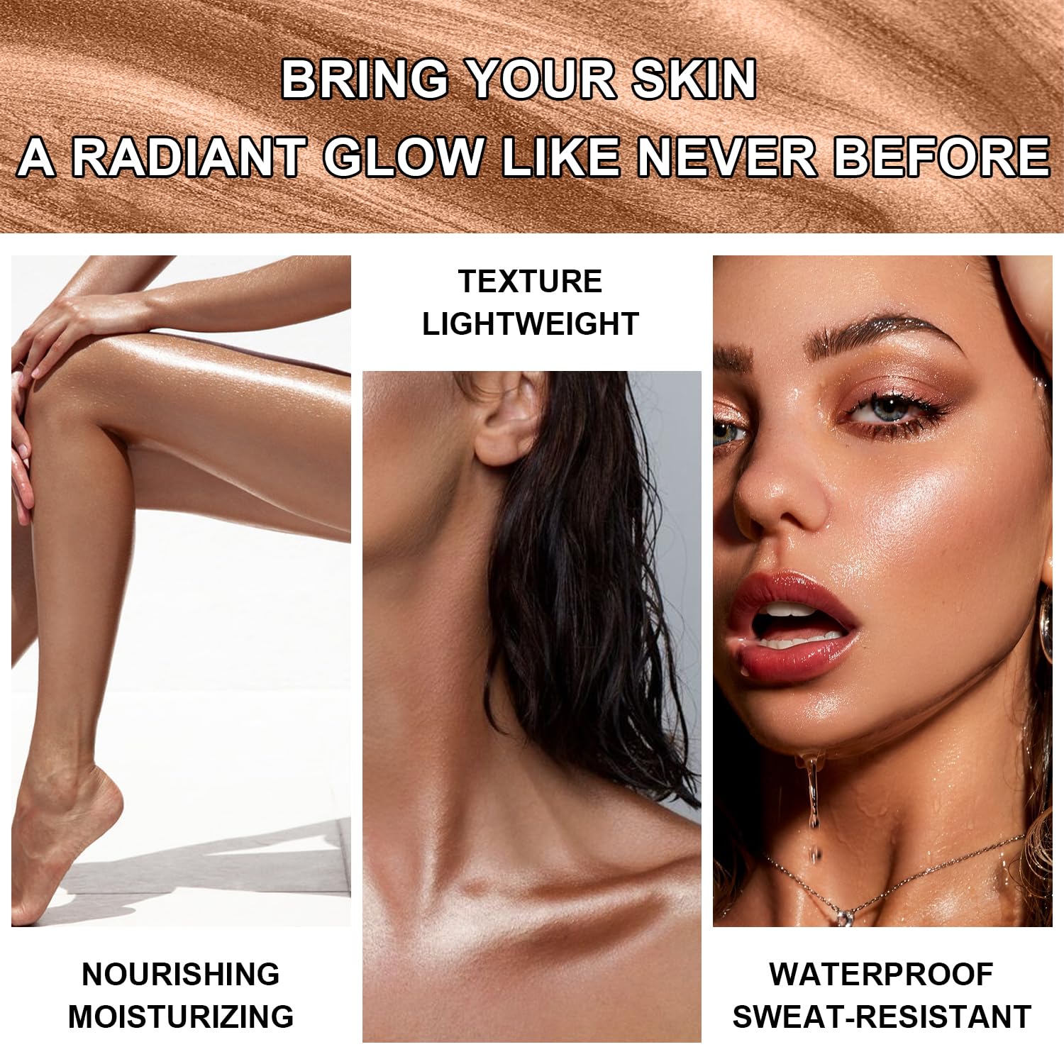 LemonSac droplets on water showing water-resistant finish and lasting glow benefit