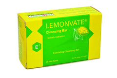 LEMONVATE exfoliating soap front packaging showing bar and label benefits