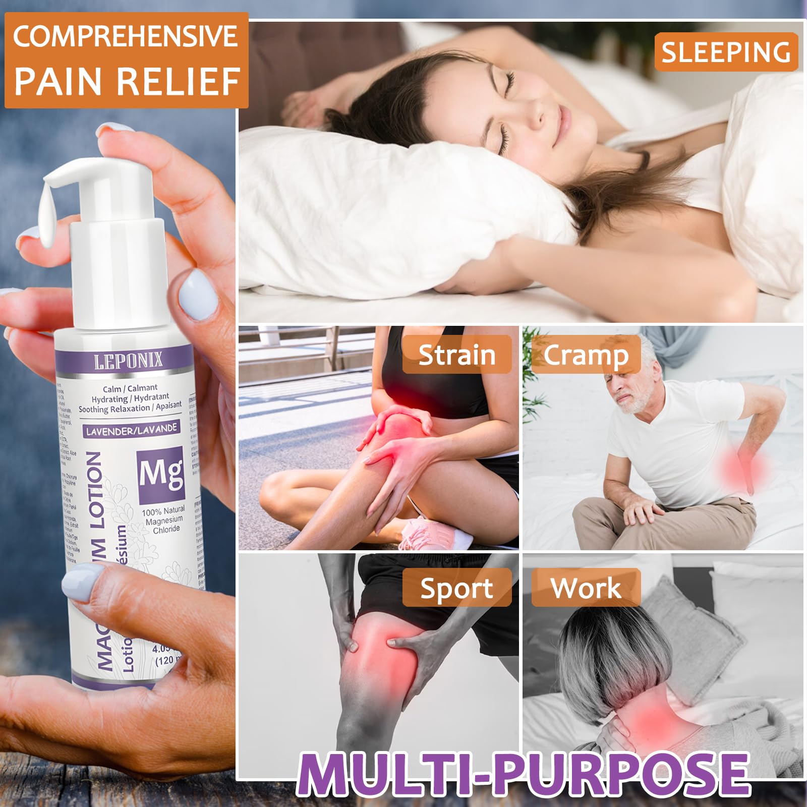 LEPONIX 120ml tube beside common items to show travel size