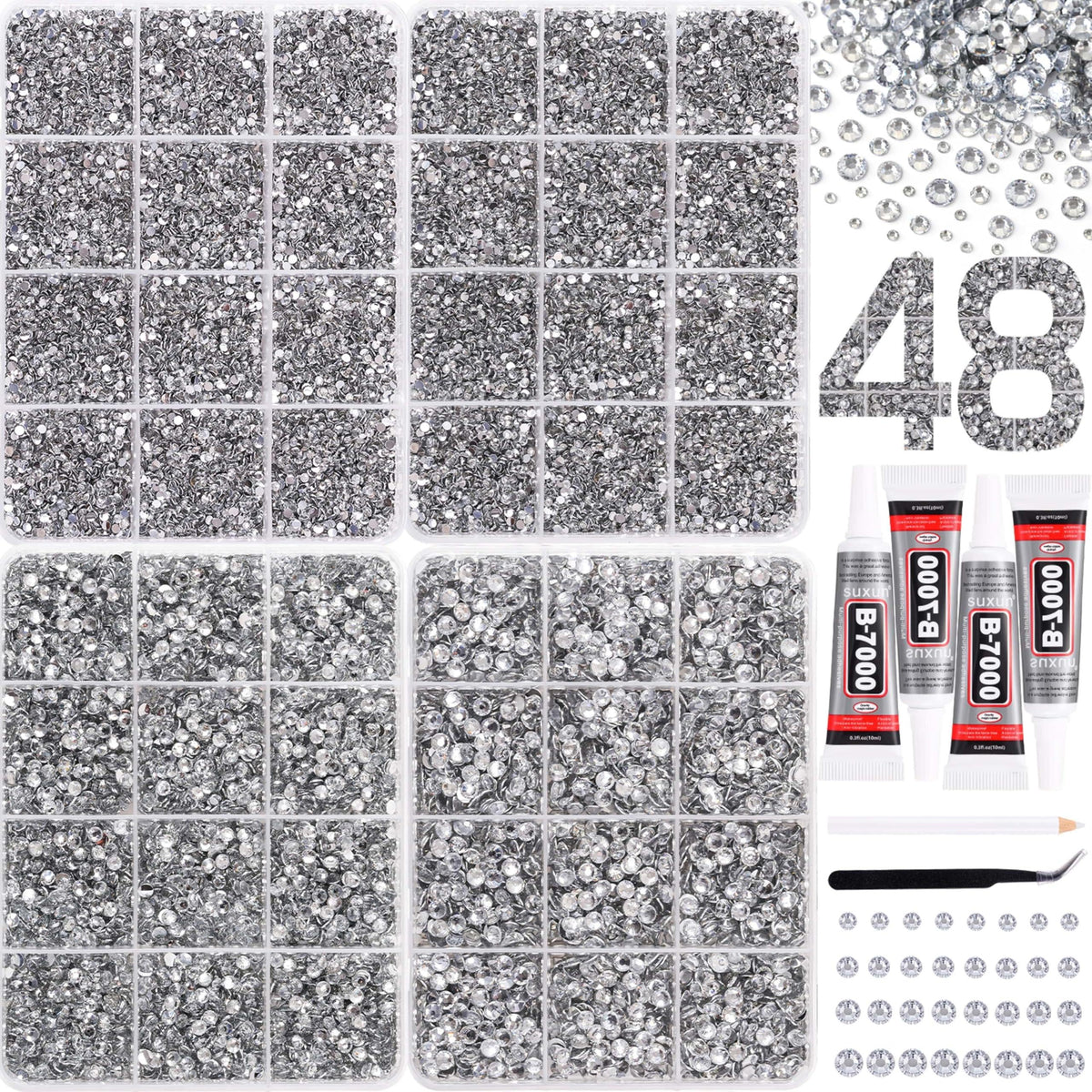 LERBOU front packaging view showing complete bedazzling kit and tools