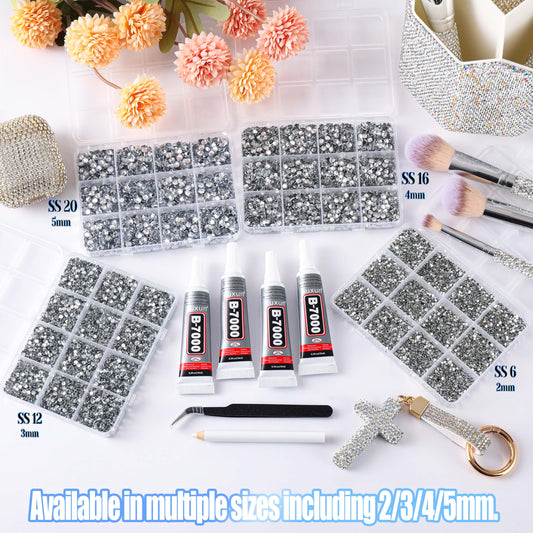 LERBOU organized storage boxes with sorted rhinestones for easy access