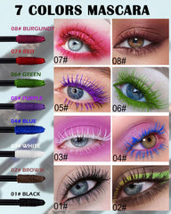 Lestpola blue mascara texture swatch highlighting smooth, fiber-rich formula