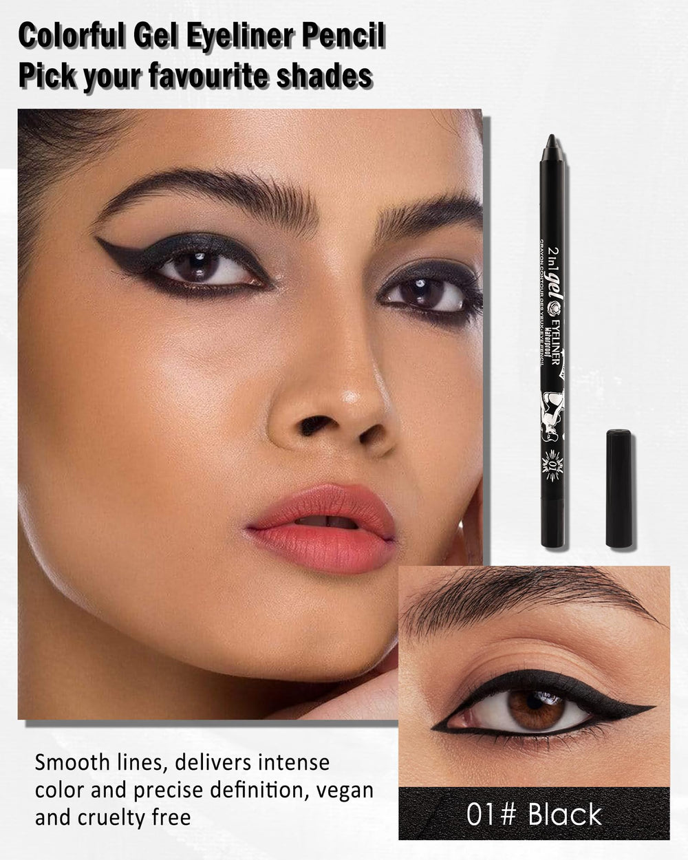 Lestpola pencil tip texture close-up, creamy glide for precise application benefit