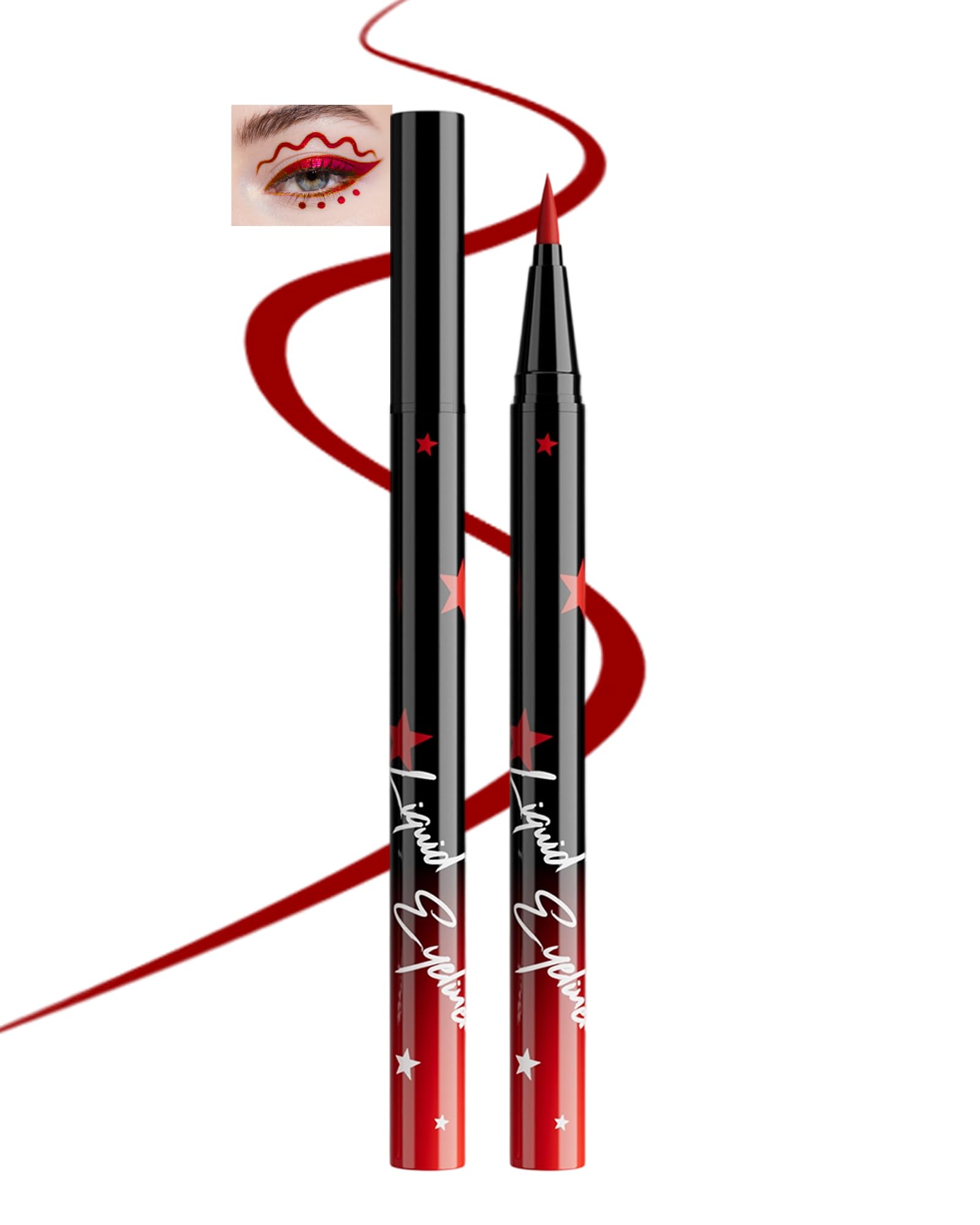 Lestpola front packaging showing colorful eyeliner pen benefits portability