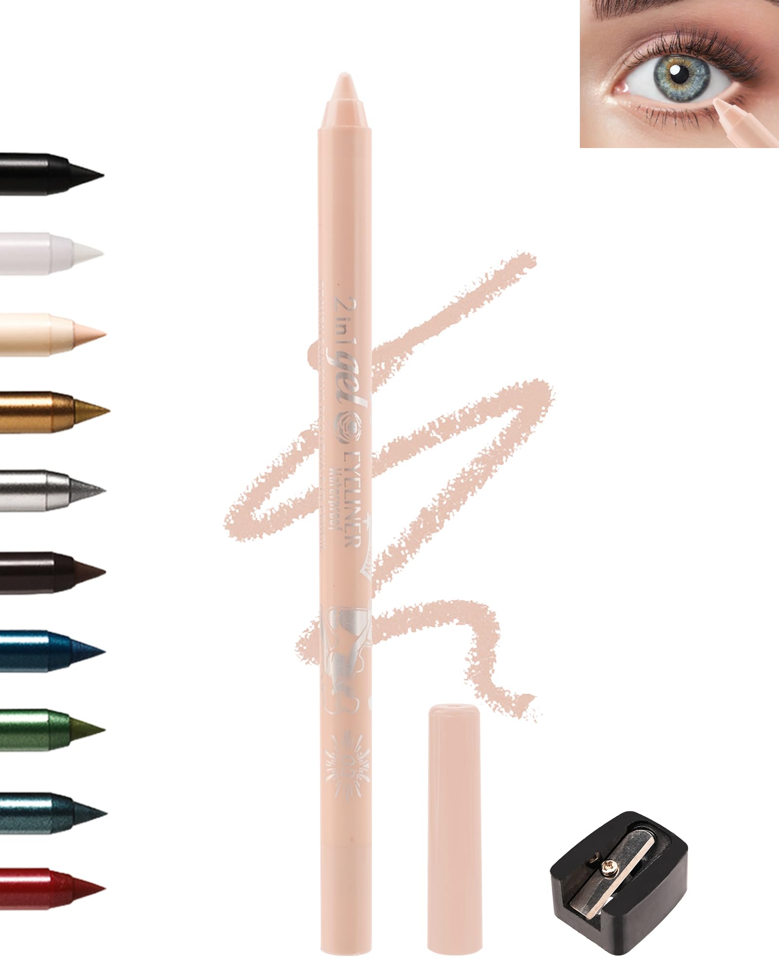 Lestpola front packaging showing peach pencil and benefits of travel-ready design