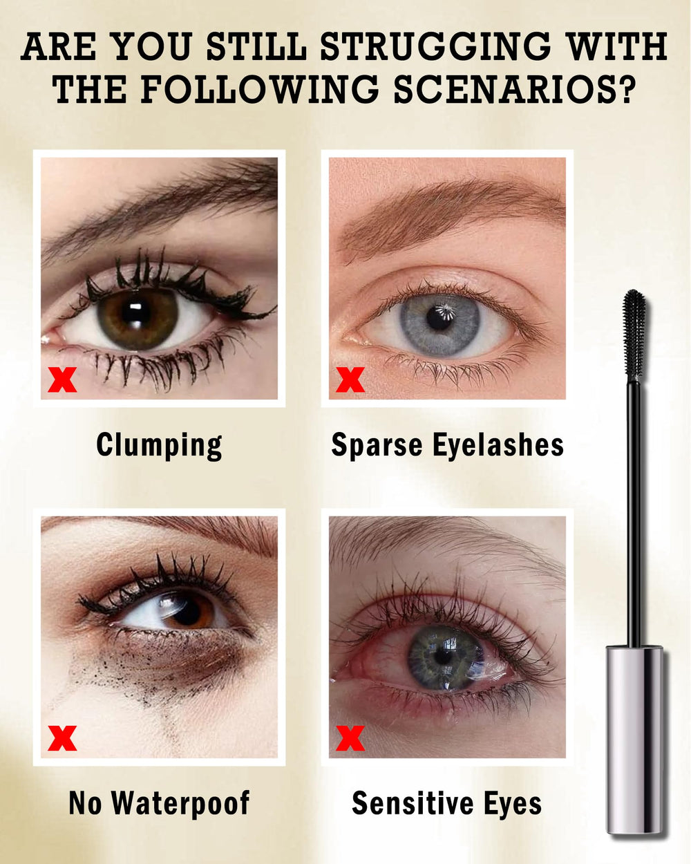 Lestpola applying mascara to lashes illustrating lift and natural length