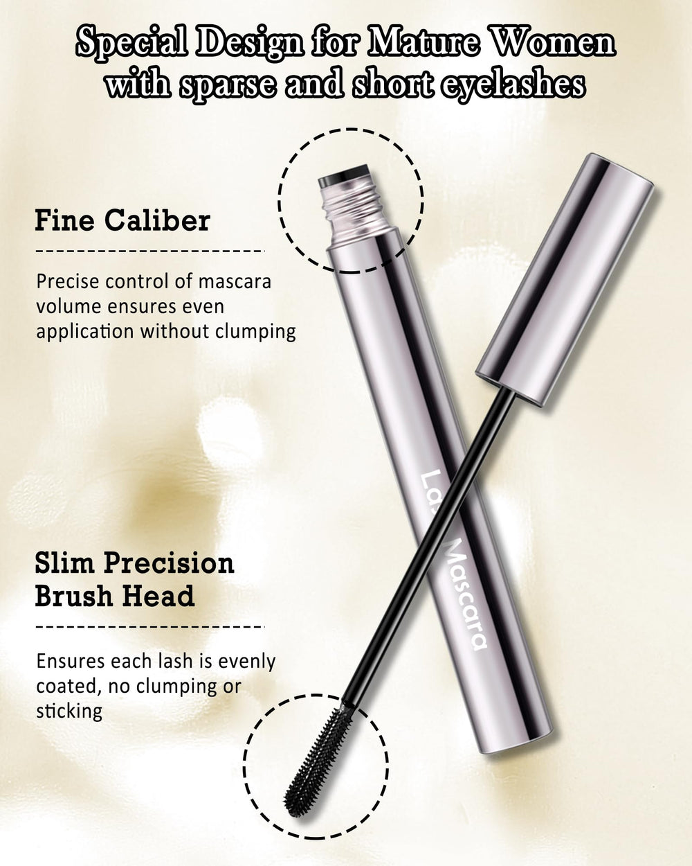 Lestpola wand stroke texture showing smooth, clump-free formula benefit