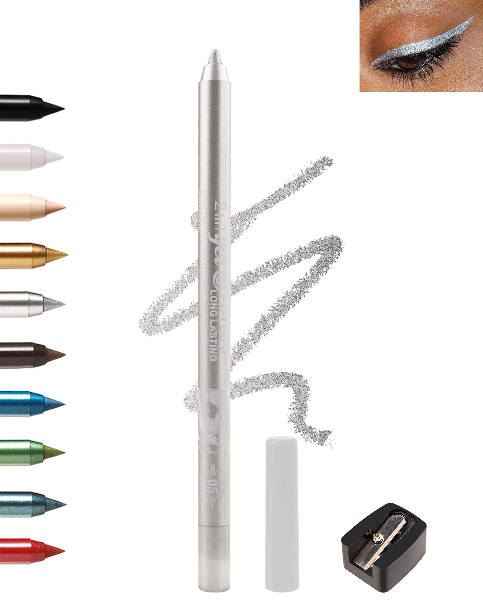 Lestpola front packaging showing silver glitter pencil and benefits