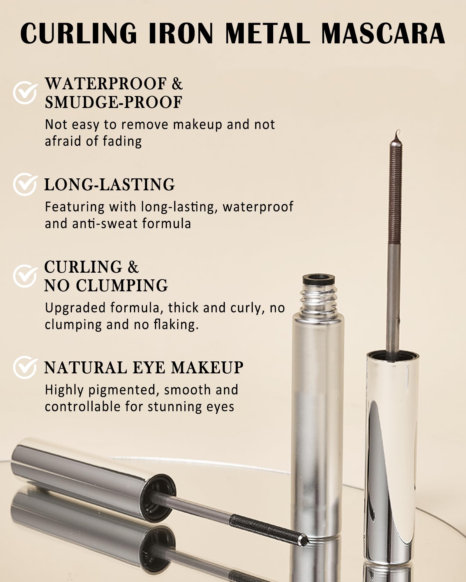 Lestpola mascara texture swiped showing fiber lengthening effect