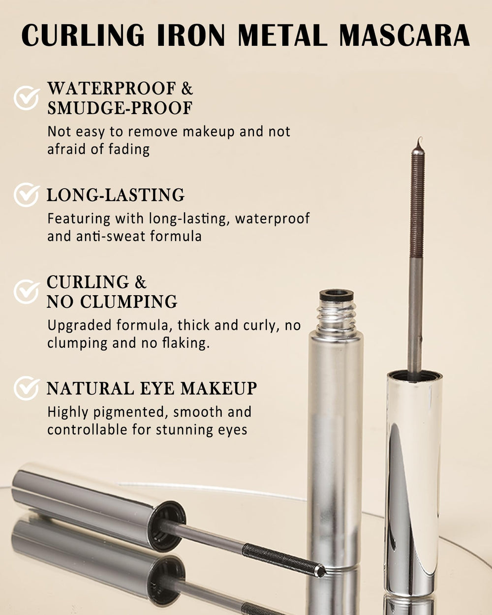 Lestpola mascara texture swiped showing fiber lengthening effect