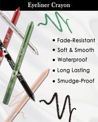 Lestpola eyeliner applied to lower waterline showing brightening effect and lasting hold