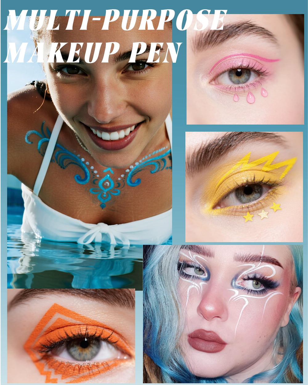 Lestpola eyeliner water splash test showing waterproof, long-wear benefit