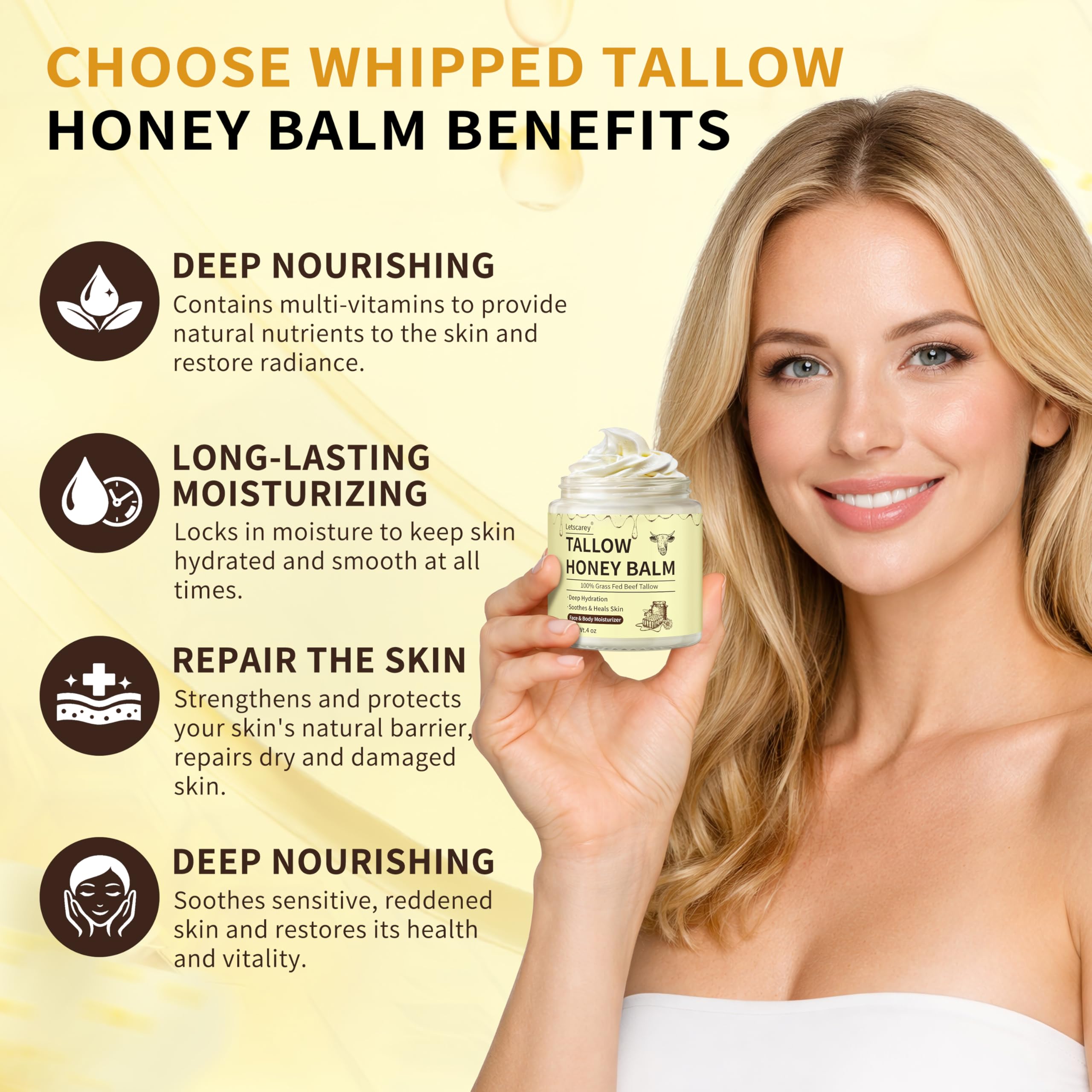 Letscarey applied to face by model illustrating light hydration without greasiness