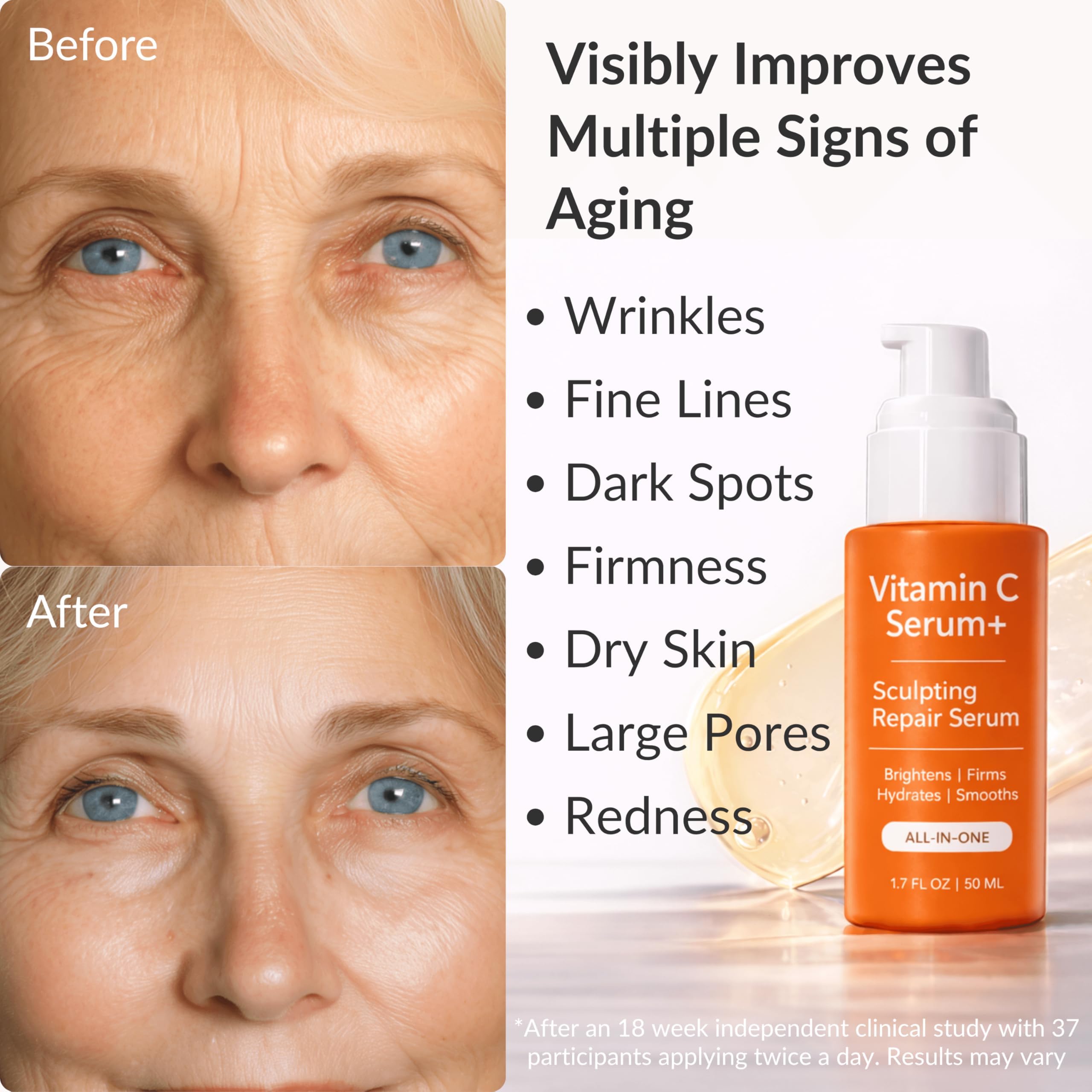 LeVaye' serum texture close-up highlighting lightweight, non-greasy finish