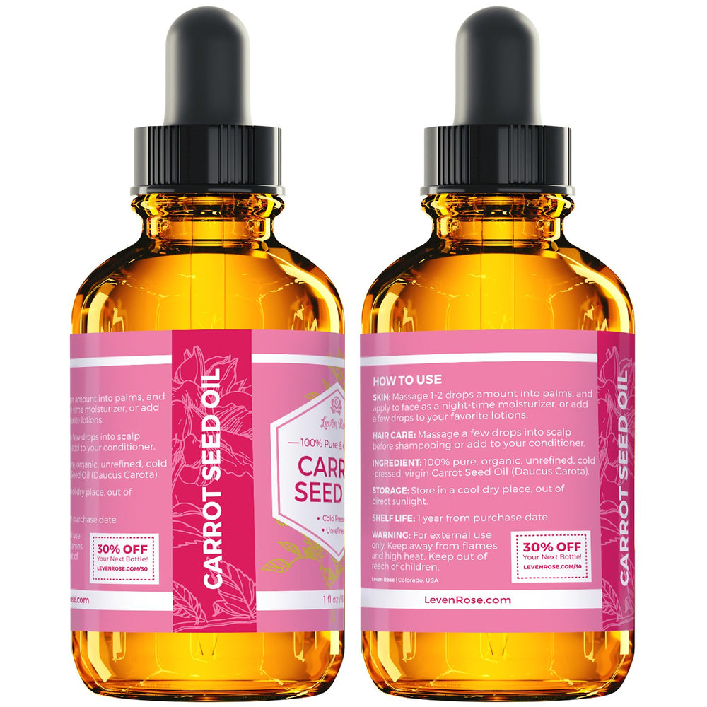Leven Rose label closeup highlighting pure single-ingredient benefits