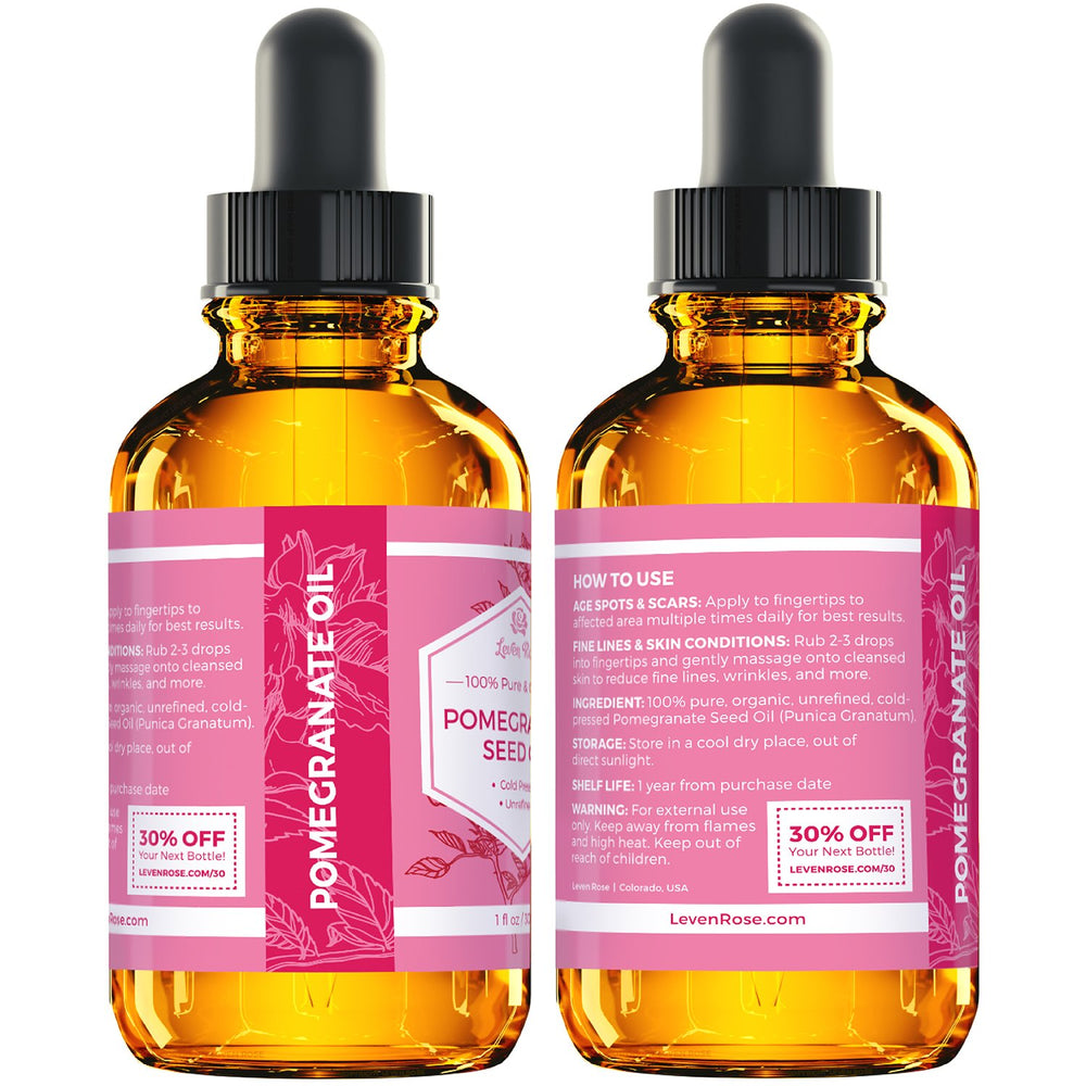 Using Leven Rose pomegranate oil on hair ends to reduce frizz and add glossy shine