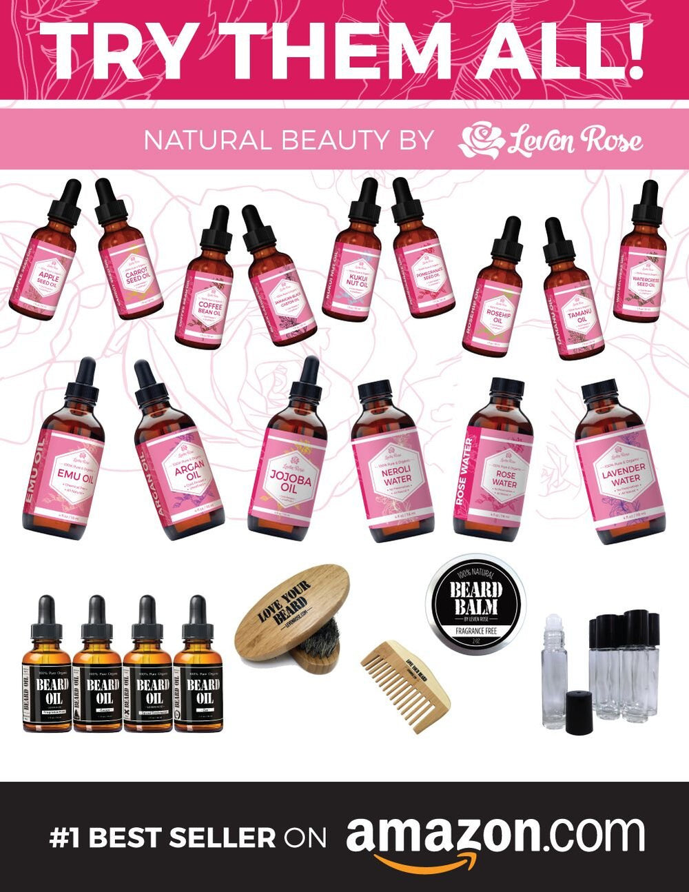 Leven Rose pomegranate oil on bathroom counter in lifestyle scene signaling everyday skincare use