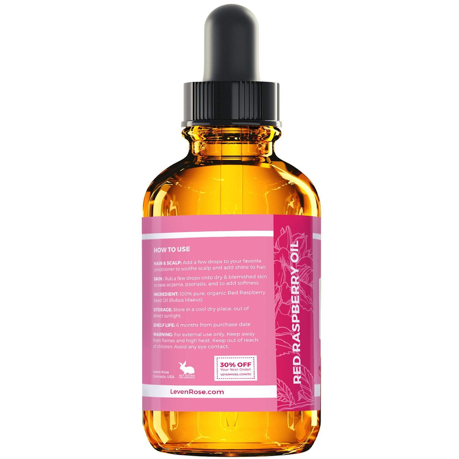 Leven Rose close-up oil drops on skin highlighting silky texture and absorption