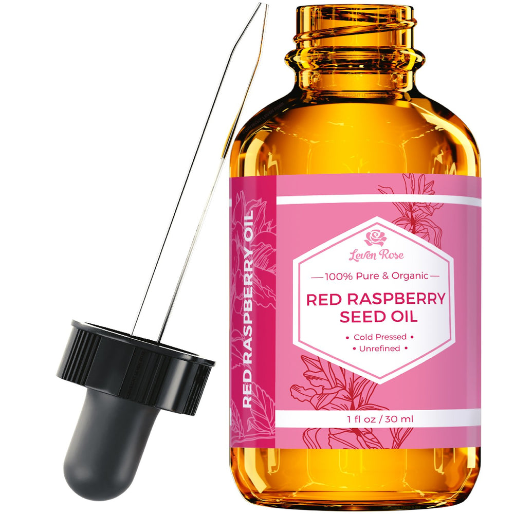 Leven Rose front bottle shows clean organic oil packaging and purity benefit