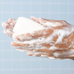 Close-up of Lever 2000 bar lather and texture, gentle moisturizing benefit