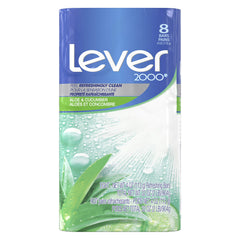 Lever 2000 front packaging showing aloe and cucumber, fresh scent benefit