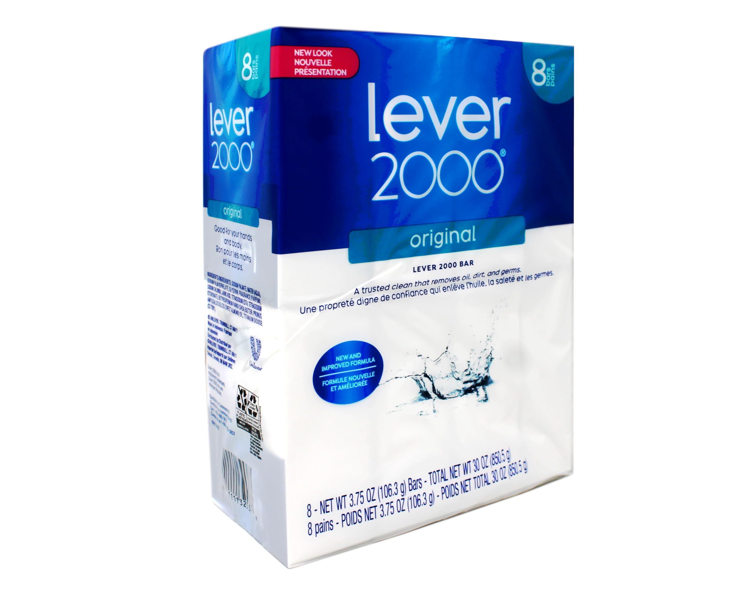 Lever 2000 front packaging showing eight bars and clear labeling for convenient supply
