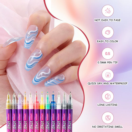 LevyPan ultra-fine 0.5mm tip close-up for precise nail detailing