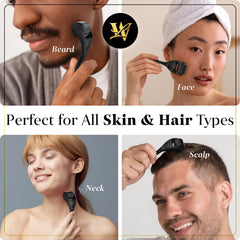 Lexi White Beauty glossy black handle detail highlighting ergonomic grip for steady control benefit