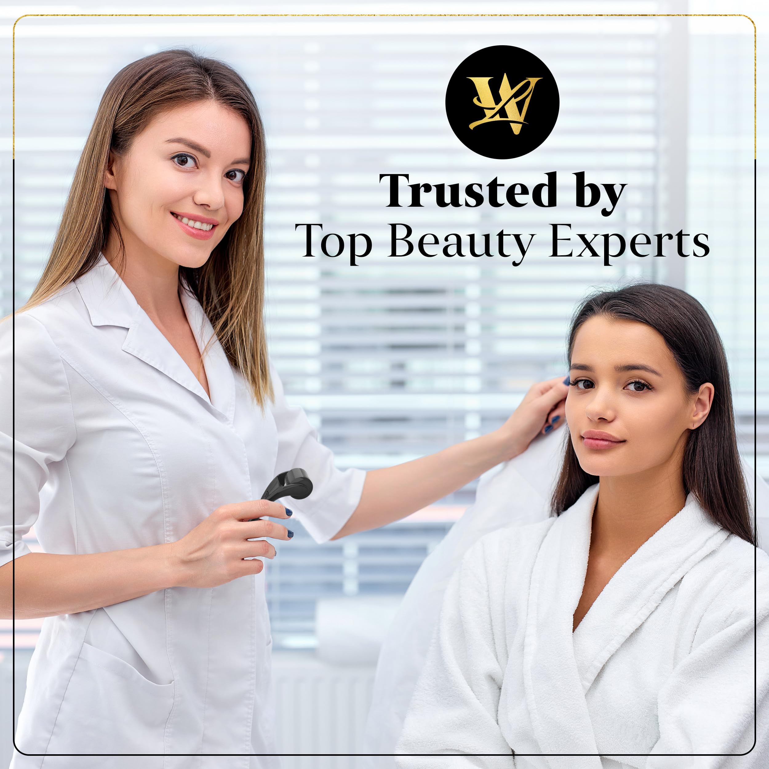 Lexi White Beauty product label and packaging showing sterilized roller and brand trust benefit