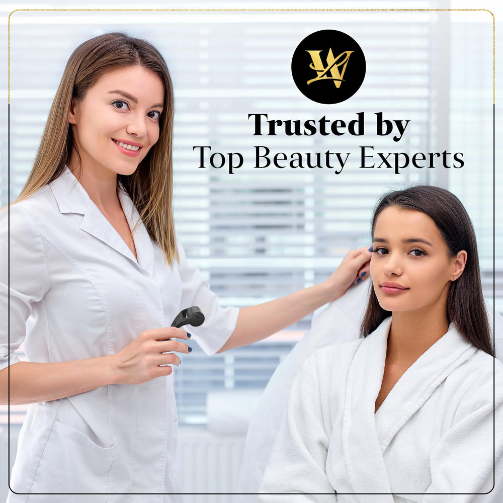 Lexi White Beauty product label and packaging showing sterilized roller and brand trust benefit