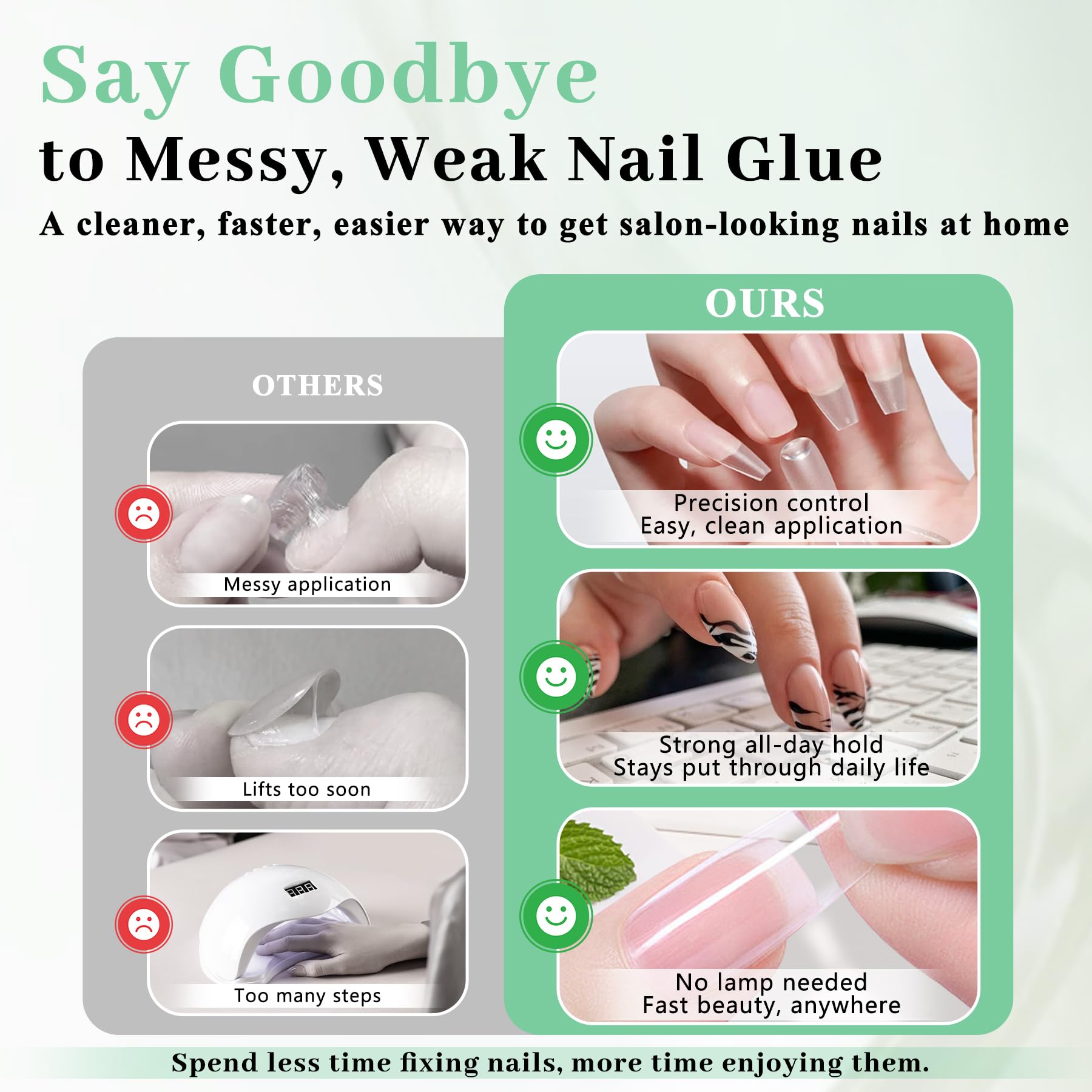 LEYKOSH semi-solid gel texture on applicator highlighting controlled flow and fast set