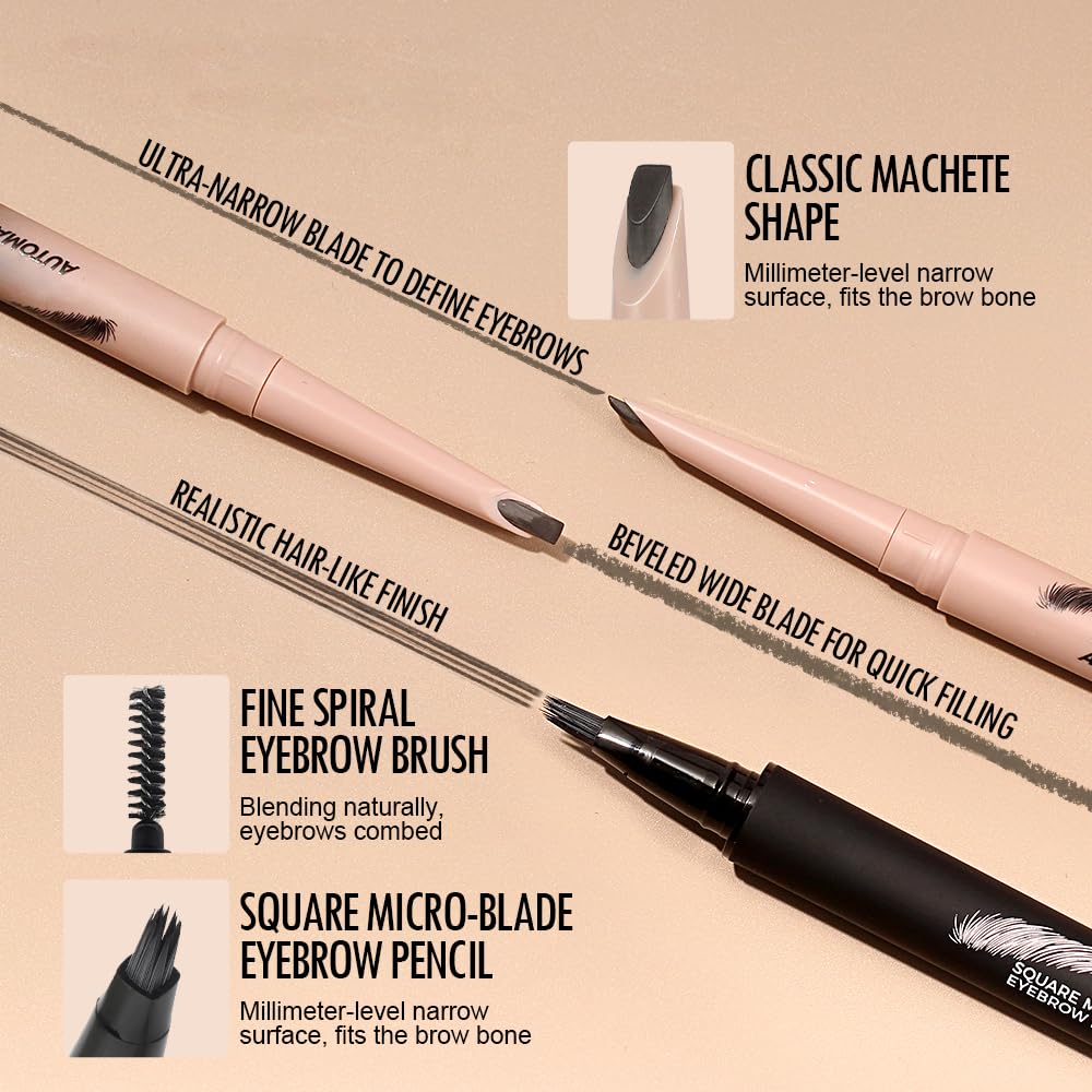 Lezauesy angled liquid brush and spoolie for blending and shaping brows