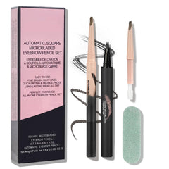 Lezauesy front packaging showing two black eyebrow pens and benefits