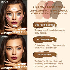 Lezero blush stick on cheek showing natural flush and easy application