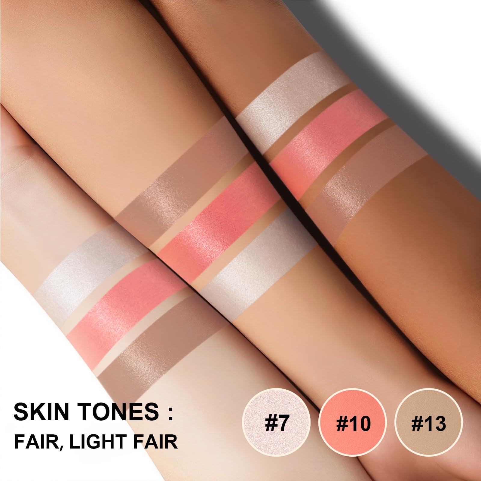 Lezero bronzer stick swatch on arm demonstrating even pigment and natural warmth