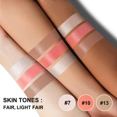 Lezero bronzer stick swatch on arm demonstrating even pigment and natural warmth
